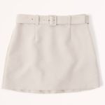 Abercrombie & Fitch Belted Mini Skort, Light Cream/ Beige, Size XS Photo 0