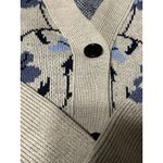 Club Monaco  Floral Jacquard Cardigan Grey Blue‎ Size M Photo 9