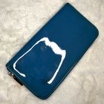 Tory Burch  Blue Patent Leather Zip Around Wallet Photo 1