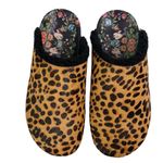Johnny Was Cheetah calf hair faux fur trimmed Mules size 6 Photo 62