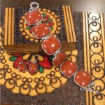 Sterling Silver BARSE Burnt Orange Jasper Square Drop Earrings Photo 5