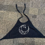 LA Hearts Medium Black Asymmetrical Halter Top Photo 0