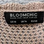 Bloomchic Crochet Knit Top Cover Up Short Sleeve Open Weave Blush Pink Size 10 Photo 3