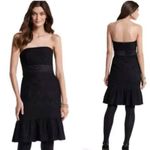White House | Black Market Black House White Market Strapless Faille Ruffled Hem Black Dress size 6 NWT Photo 1