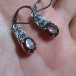 Simulated Red Diamond Stainless Steel Lever Back Earrings Photo 12