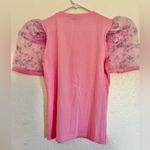 Everlynn Apparel Puffed Satin Sleeve Size Small NWT Color Pink Round Neck Photo 1