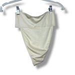 Pretty Little Thing Cream Hammered Trim Bandeau & High Waist Bikini 2-Piece Set Photo 9
