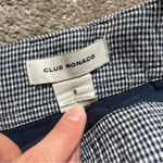 Club Monaco Navy White Gingham Vintage Style Cottagecore High Waist Mini Short 8 Photo 1