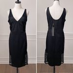 Kardashian Kollection NWT Black Tank BodyCon Dress Mesh Sides L Photo 1