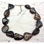 None Chunky Black Agate Stone Statement Necklace Witchy Whimsy Goth Heavy Large 21" Photo 7