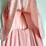 Attention  | Pink Satin Accordion Pleated Tiered Midi Dress Sz XL Photo 6