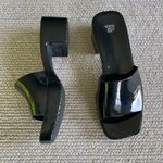 Wild Fable  Black Patent Chunky Block Heel Slides Sandals Size 7 Photo 0