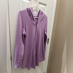 PAJAMAGRAM Lavender zip up hooded night shirt size Large Purple Photo 1
