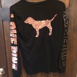 PINK - Victoria's Secret VICTORIA'S SECRET Pink Campus Long Sleeve  XS Shirt Top Logo dog - pink shimmer Photo 0
