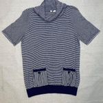 Moth Anthropologie | Margate Pocket Pullover Navy & White Stripes | Small Blue Photo 0