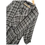 ZARA Plaid Ruffle V Neck 3/4 Sleeve Drop Waist Crochet Tunic Dress Black M Photo 4