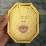 Swavorski Swarovski sublima Pink Crystal Rhodium-plated Necklace big heart swan pendant Photo 0