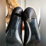 Vintage Bruno Magli black metallic snakeskin satin peep toe heels, size 8M Photo 11