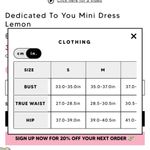 White Fox Boutique Plunge Neck Mini Dress size Medium Yellow Photo 2