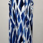 Chico's 4 US 20 Maxi Dress Cotton Slub Tank Blue White Tie dye Sleeveless Photo 0