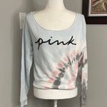 PINK - Victoria's Secret Victorias Secret PINK Supernova Tie Dye Slouchy Crop Off the Shoulder Sweatshirt Photo 0