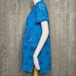 Nwt kyla seo short sleeve t shirt hand dyed cotton beach Summer oversized sm Blue Photo 3