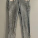 J. McLaughlin  Micro Aegean Link Baxter Blue Patterned Pants Slash Zipper Pockets Photo 6