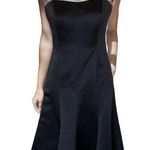 David's Bridal  Strapless Little Black Dress Satin A-Line Womens 8 Semi Formal Zip Photo 0