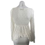 Kimchi Blue Womens White Lace Sweetheart Neck Long Sleeve Peplum Blouse Top Sz M Photo 1