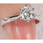 Boutique NEW 1Ct Simulated‎ Diamond 14k White Gold-Plated S925 Engagement Ring, Size 8 Photo 0