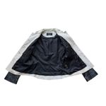 Dana Buchman  Black Leather Jacket Size 10 Button Front Accent Stitching Photo 4