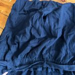 Uniqlo Navy Blue Pants trousers tie waist cotton linen xl Photo 5