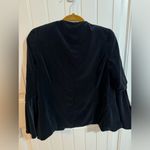 Drew  Anthropologie Navy Bell Sleeve Open Front Double Pocket Blazer Photo 7