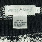 Vintage Black White Check Wide Stitch Rainbow Detail Crew Neck Sweater size S Photo 1