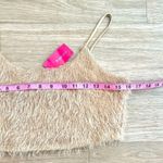 Love Culture NWT  Fuzzy Furry Tan Oatmeal Knit Cami Crop Top Size Large Photo 4