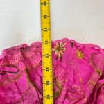 Farm Rio NWOT  x Anthropologie Beaded Belt Puff Sleeve Pink Mini Dress Sz M Photo 9