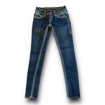 Rock Revival 1024  “Aida” Skinny Jeans Size 24 (26x30.5) Rhinestones Dark Wash Photo 2