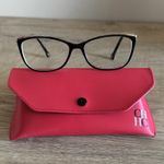 Carolina Herrera  Eyeglass Cat Eye Frames Black Gold‎ Tone Metal Full Rim Optical Photo 0