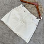 Levi's Levi’s Premium Women’s Ribcage Denim Mini Skirt Rainbow Embroidered in Ecru 29 Photo 0