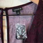 Torrid Purple Black Lace Print Wide Leg Challis Jumpsuit NWT 2 Women's 18-20 Photo 6
