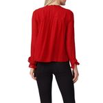 Ganni  Mullin Georgette Red Polka Dot Print Long Sleeve Blouse Size 4 Photo 2