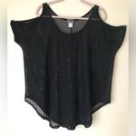 Jordan Taylor  women’s Black Cold Shoulder Swimsuit Coverup Short Sleeve Size M Photo 1