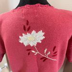 Christopher & Banks Vintage‎ Y2K  Knit Crochet Pink Babydoll Too Flower Lace Trim Photo 6
