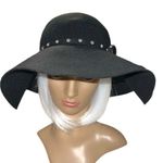 D&Y  100% wool black floppy hat with black band with rhinestone sparkle! Photo 0