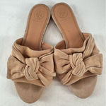Tory Burch  Annabelle Bow Suede Slide Sandal in Tan Size 6.5‎ Photo 3