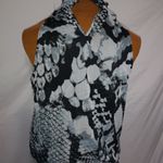 BCX  XL Sleeveless snakeskin Bubble Hem Black White Top Photo 3