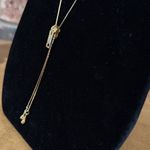 Vintage Gold Tone Zipper adjustable Lariat Necklace Photo 2