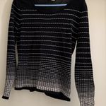 Caslon  Black and White Striped Top Medium M Long Sleeve Versatile Office Party Photo 1