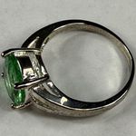 Women Fashion Ring Silver Tone Green Shade Color Stone Size 7.5 Photo 12