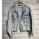 ALLSAINTS Women Jinx Oversized Long Sleeve Cotton Crop Denim Jacket Size XS/S Blue Photo 6